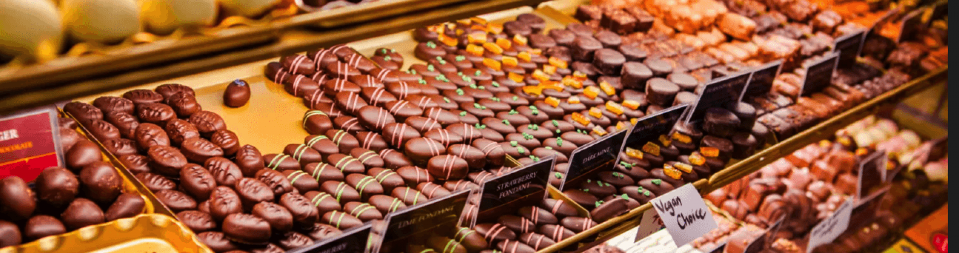 foto vitrina de productos de cacao colombiano